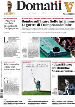 Prima pagina Domani di oggi - Quotidiano nazionale