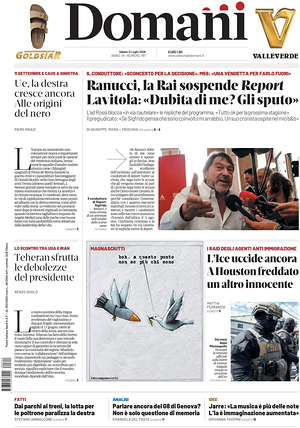 Prima pagina Domani di oggi - Quotidiano nazionale