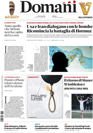Prima pagina Domani di oggi - Quotidiano nazionale