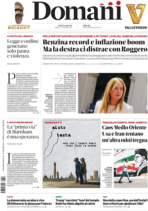 Domani front page