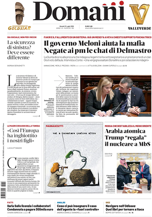 Prima pagina Domani di oggi - Quotidiano nazionale