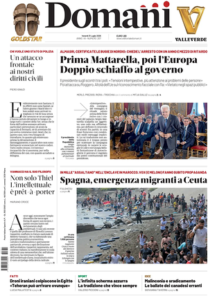 Prima pagina Domani di oggi - Quotidiano nazionale