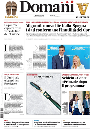 Prima pagina Domani di oggi - Quotidiano nazionale
