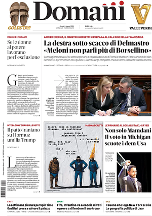 Prima pagina Domani di oggi - Quotidiano nazionale
