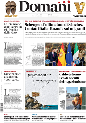 Prima pagina Domani di oggi - Quotidiano nazionale