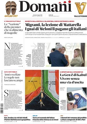 Prima pagina Domani di oggi - Quotidiano nazionale