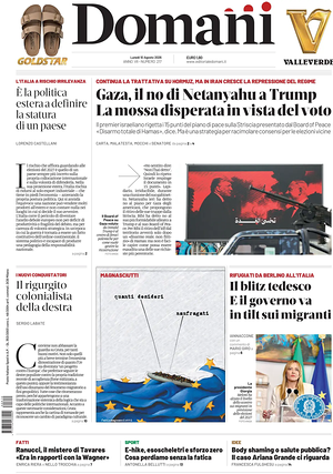 Prima pagina Domani di oggi - Quotidiano nazionale
