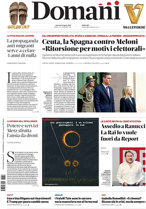 Prima pagina Domani di oggi - Quotidiano nazionale