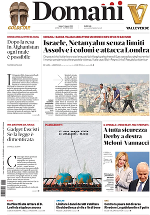Prima pagina Domani di oggi - Quotidiano nazionale