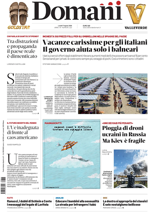 Prima pagina Domani di oggi - Quotidiano nazionale