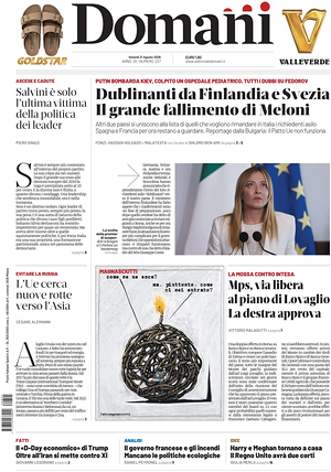 Prima pagina Domani di oggi - Quotidiano nazionale