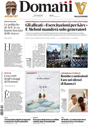 Prima pagina Domani di oggi - Quotidiano nazionale