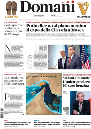 Prima pagina Domani di oggi - Quotidiano nazionale