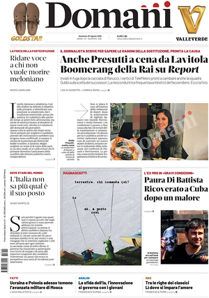 Prima pagina Domani di oggi - Quotidiano nazionale