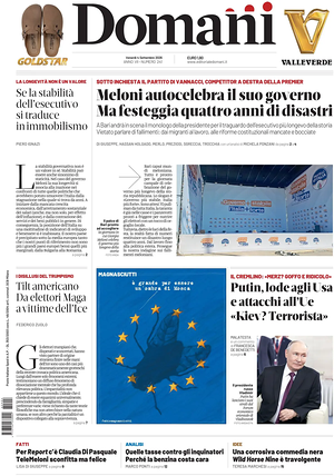 Prima pagina Domani di oggi - Quotidiano nazionale