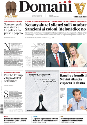 Prima pagina Domani di oggi - Quotidiano nazionale