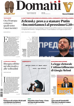 Prima pagina Domani di oggi - Quotidiano nazionale