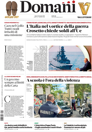 Prima pagina Domani di oggi - Quotidiano nazionale