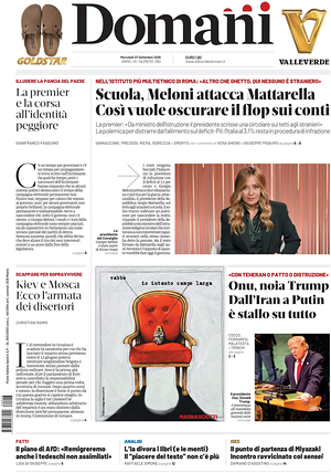 Prima pagina Domani di oggi - Quotidiano nazionale