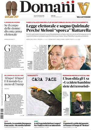 Prima pagina Domani di oggi - Quotidiano nazionale