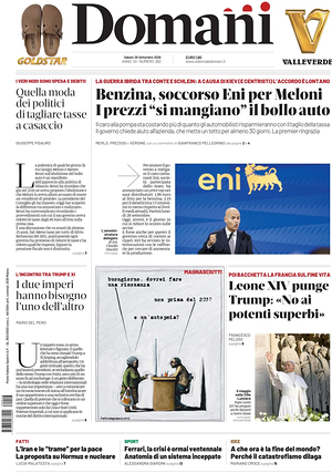Prima pagina Domani di oggi - Quotidiano nazionale