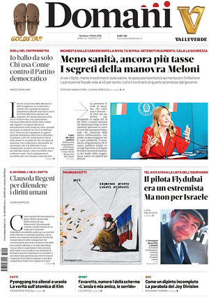 Prima pagina Domani di oggi - Quotidiano nazionale