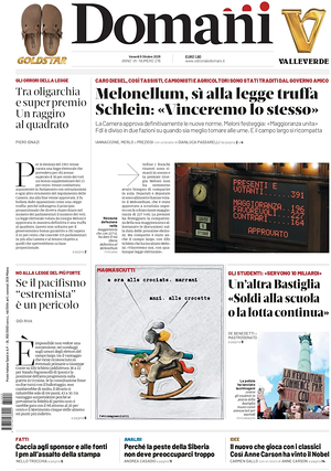 Prima pagina Domani di oggi - Quotidiano nazionale