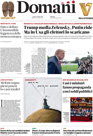 Prima pagina Domani di oggi - Quotidiano nazionale
