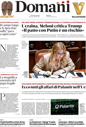 Prima pagina Domani di oggi - Quotidiano nazionale