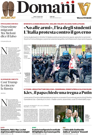 Prima pagina Domani di oggi - Quotidiano nazionale