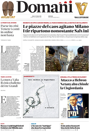Prima pagina Domani di oggi - Quotidiano nazionale
