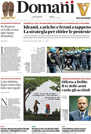 Prima pagina Domani di oggi - Quotidiano nazionale