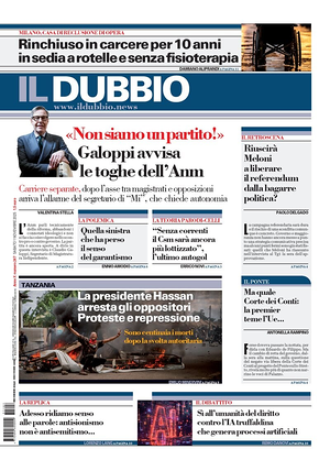 Il Dubbio prima pagina