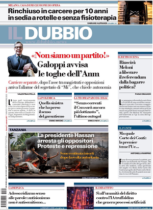 Il Dubbio prima pagina