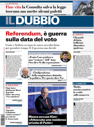 Il Dubbio prima pagina