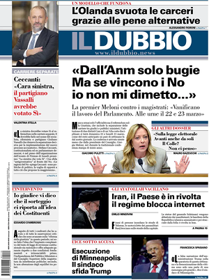 Il Dubbio prima pagina
