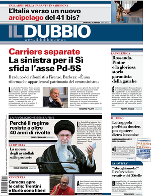 Prima pagina Il Dubbio di oggi - Quotidiano nazionale