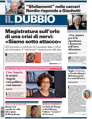 Prima pagina Il Dubbio di oggi - Quotidiano nazionale