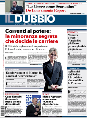Prima pagina Il Dubbio di oggi - Quotidiano nazionale