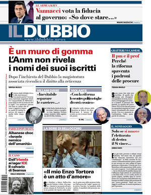 Prima pagina Il Dubbio di oggi - Quotidiano nazionale