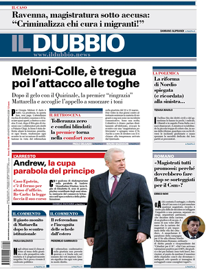 Prima pagina Il Dubbio di oggi - Quotidiano nazionale