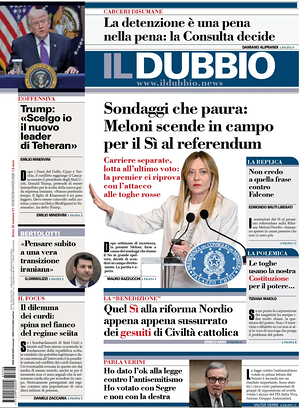 Il Dubbio prima pagina