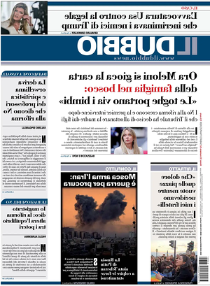Prima pagina Il Dubbio di oggi - Quotidiano nazionale