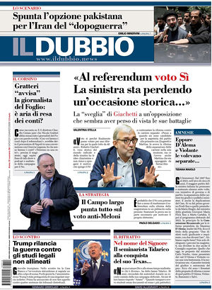 Prima pagina Il Dubbio di oggi - Quotidiano nazionale