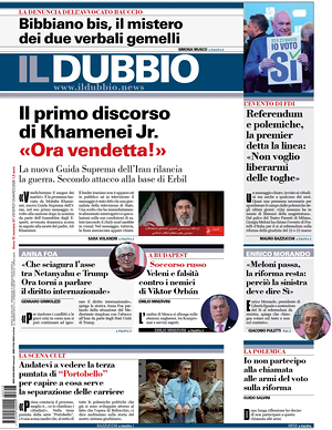 Prima pagina Il Dubbio di oggi - Quotidiano nazionale