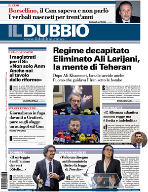 Prima pagina Il Dubbio di oggi - Quotidiano nazionale