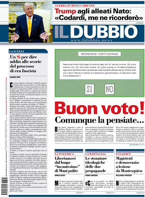 Prima pagina Il Dubbio di oggi - Quotidiano nazionale