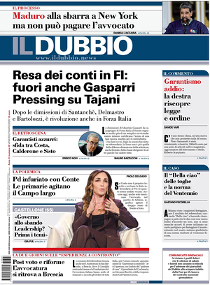 Prima pagina Il Dubbio di oggi - Quotidiano nazionale