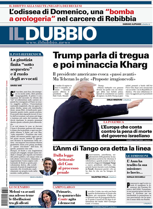 Prima pagina Il Dubbio di oggi - Quotidiano nazionale