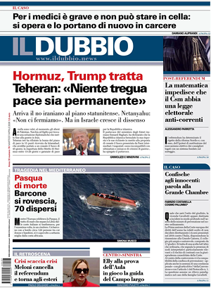 Prima pagina Il Dubbio di oggi - Quotidiano nazionale